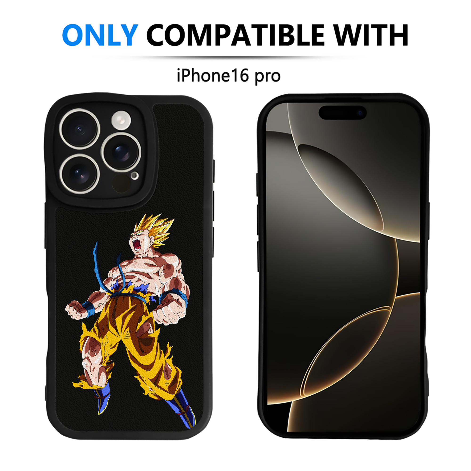 （画像用） ドラゴンボール 孫悟空（そん ごくう）Son Goku カカロット DRAGON BALL Kakarotto 【iPhone 16シリーズ対応】シリコンスマホケース（レザー調） 材質：シリコン